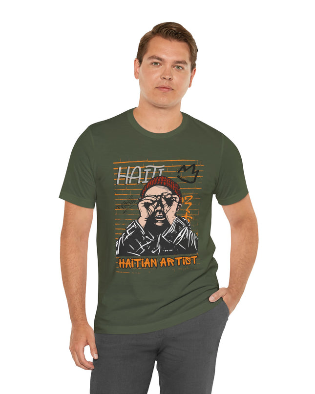 Haitian Artist Graphic T-Shirt Celebrate Haitian Creativity and Urban Culture Unisex Jersey Short Sleeve Tee - CreoleSizzle