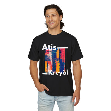 Atis Kreyòl Artistic Haitian T-Shirt Celebrate Haitian Creativity Bold Cultural Fashion Durable and Stylish Unisex Urban Heavy Tee - CreoleSizzle