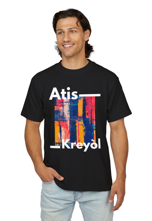 Atis Kreyòl Artistic Haitian T-Shirt Celebrate Haitian Creativity Bold Cultural Fashion Durable and Stylish Unisex Urban Heavy Tee - CreoleSizzle