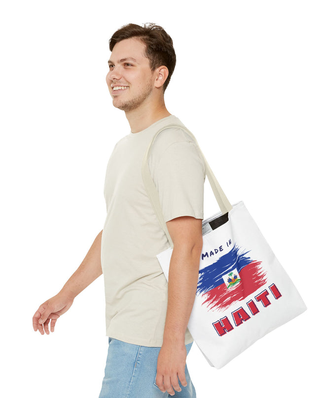Made in Haiti Tote Bag – Haitian Flag Design Shopping Bag – Durable, Stylish Cultural Accessory - CreoleSizzle