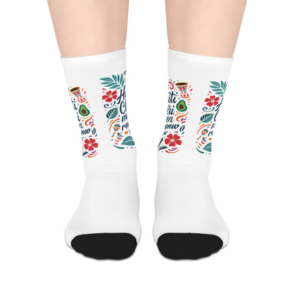 Haiti Chéri Mwen Renmenw Limited Heritage Mid Length Socks Love Letter to the Homeland