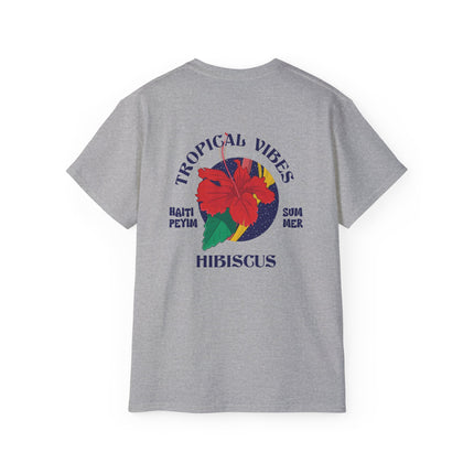 Tropical Vibes Tee Hibiscus Spirit Edition Caribbean-Inspired Graphic T-Shirt Unisex Summer Wear