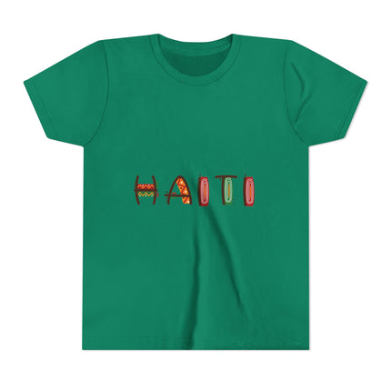 Haitian Pride Youth T-Shirt Kids Short Sleeve Graphic Tee Cultural Roots & Heritage Apparel Summer Vacation Shirt