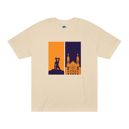 Ayiti Doubled: Shadowed Legacy Sweatshirt | Dual Heritage Graphic, Haitian Roots Apparel, Cityscape Adventure Unisex Tee - CreoleSizzle