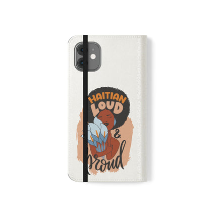 Haitian Loud and Proud Limited Heritage Edition Tee Flip Cases Stylish Phone Wallet Cultural Power Statement