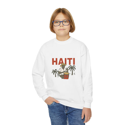 The Haitian Harvest Tropical Youth Sweatshirt Afro-Haitian Cultural Series Kids’ Premium Crewneck