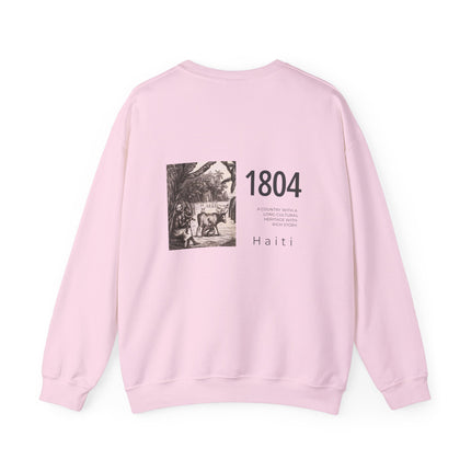 1804 Memory Capsule Haitian Independence Crewneck Heritage Reflection Series Unisex Premium Sweatshirt Haitian Street Vibes Graphic on Back