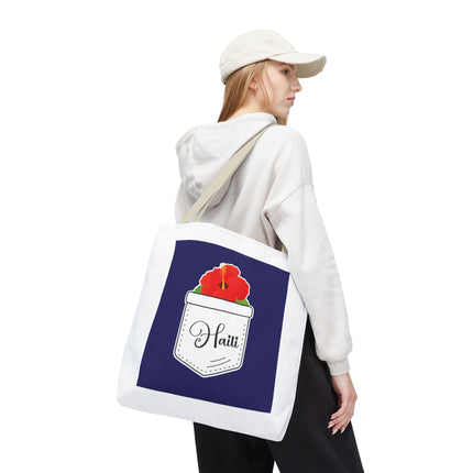 Hibiscus Haiti Limited Edition Heritage Tote Bag Tropical Elegance Design - CreoleSizzle