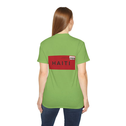 Stamped in Heritage Haitian Pride Graphic Tee Diaspora Connection Series Unisex Ultra Cotton T-Shirt Haitian Street Vibes Graphic on Back