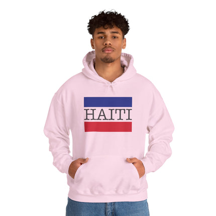 Haiti Pride Badge National Heritage Hoodie Everyday Haiti Collection Unisex Heavy Blend, Casual Wear, and Cultural Events