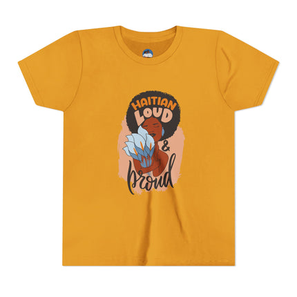 Haitian Loud & Proud Youth T-Shirt Cultural Pride Kids Tee Empowering Heritage Wear, Unique Gift for Kids, Casual Wear