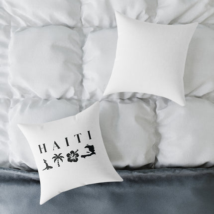 Minimalist Haiti Nature Pillow Tropical Silhouette Design Accent Coastal Calm Collection - CreoleSizzle