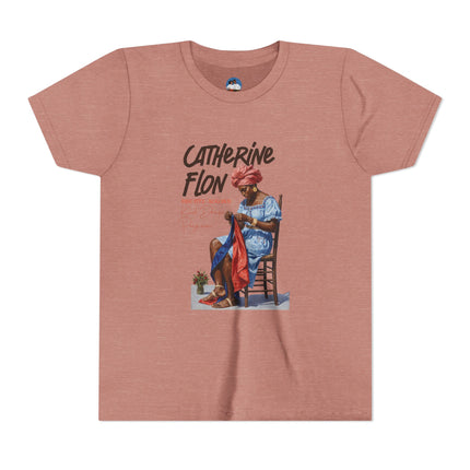 Catherine Flon Heritage Kids T-Shirt  Haitian History & Art-Inspired Graphic Cultural Pride Shirt, Youth Short Sleeve Tee