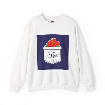 Haiti with Hibiscus Tropical Identity Sweatshirt Creole Heritage Series Unisex Premium Crewneck