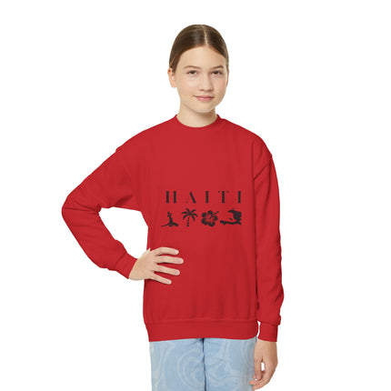 Island Serenity Haiti Coastal Youth Sweatshirt Haitian Nature Series Youth Premium Crewneck