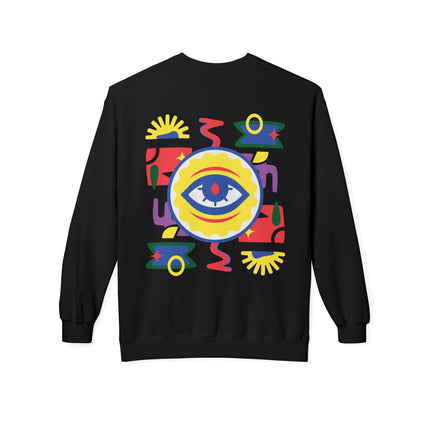 The Watchful Eye Spiritual Legacy Sweatshirt Afro-Haitian Heritage Series Unisex Midweight Fleece Crewneck
