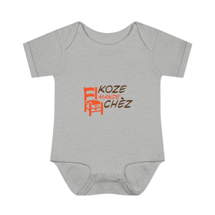 Kozi Madchèz Creole Charm Baby Bodysuit Haitian Culture Series  Infant & Toddler Wear Stylish Baby Clothes