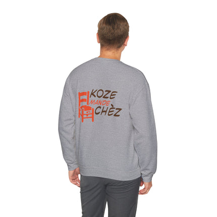 Kozi Madchèz Witty Haitian Saying Crewneck Sweatshirt Unisex Heavy Blend Cozy Home & Casual Wear