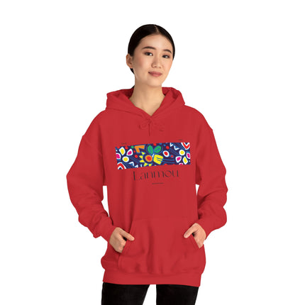 Lanmou Floral Hoodie Haitian Love-Inspired Streetwear Unisex Heavy Blend Hoodie Cozy & Artistic Casual Wear