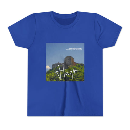 Citadelle Laferrière Youth Tee Haitian Heritage T-Shirt Kids’ Short Sleeve Adventure Shirt Symbol of Resilience & Cultural Pride
