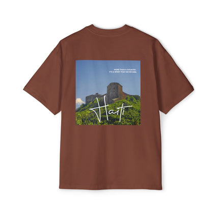 The Citadelle Spirit Tee Oversized Haitian Heritage Statement Shirt Men’s Premium Streetwear, Graphic Tee Haitian Street Vibes Graphic on Back