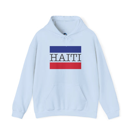 Haiti Pride Badge National Heritage Hoodie Everyday Haiti Collection Unisex Heavy Blend, Casual Wear, and Cultural Events