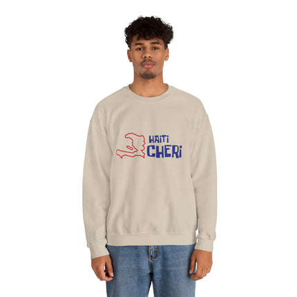 Haiti Chéri Tropical Island Nostalgia Sweatshirt Playful Heritage Design Unisex Cozy Crewneck Sweatshirt