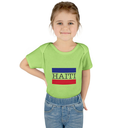 Little Roots Haiti Flag Baby Bodysuit National Pride Collection Infant Essentials Cute Baby Outfit
