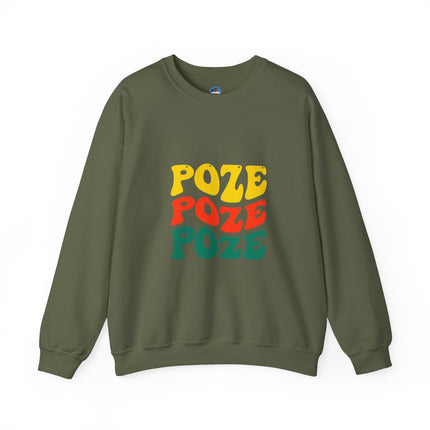 Relaxed Fit Poze Poze Poze Sweatshirt Embrace the Chill with Haitian Cultural Flair - CreoleSizzle