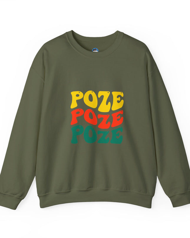 Relaxed Fit Poze Poze Poze Sweatshirt Embrace the Chill with Haitian Cultural Flair - CreoleSizzle