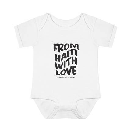 From Haiti With Love Infant Bodysuit Heritage Baby Apparel Premium Newborn Outfit Newborn Baby Clothing