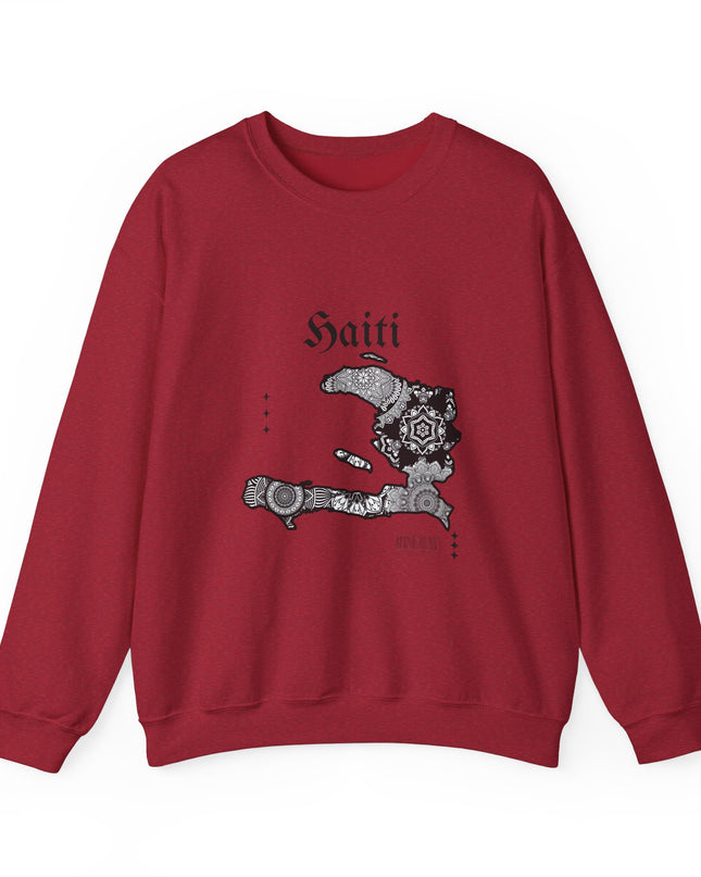 Haiti Map Sweatshirt - Mandala Island Design - Haitian Pride Apparel - Caribbean Cultural Heritage Pullover - Unisex Hoodie - CreoleSizzle