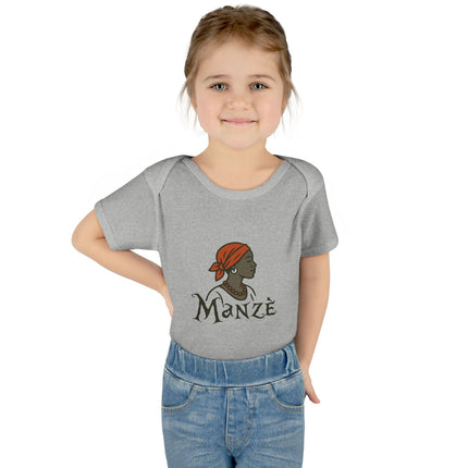Manzè Infant Bodysuit Haitian Heritage Baby Onesie Empowering Creole Design Premium Infant Apparel