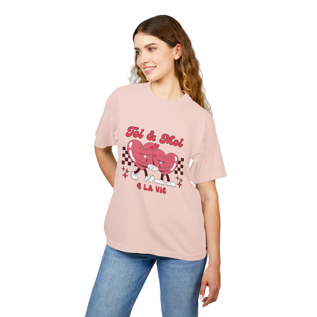 Toi & Moi 4 La Vie – Haitian Valentine's Day T-Shirt | Romantic Valentines Gift Idea Unisex Urban Heavy Tee - CreoleSizzle
