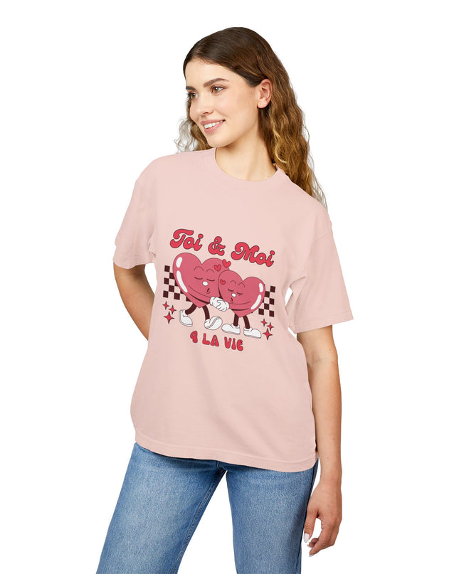 Toi & Moi 4 La Vie – Haitian Valentine's Day T-Shirt | Romantic Valentines Gift Idea Unisex Urban Heavy Tee - CreoleSizzle