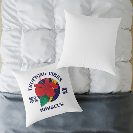 Tropical Vibes Hibiscus Pillow Limited Summer Drop Haiti Island Style - CreoleSizzle