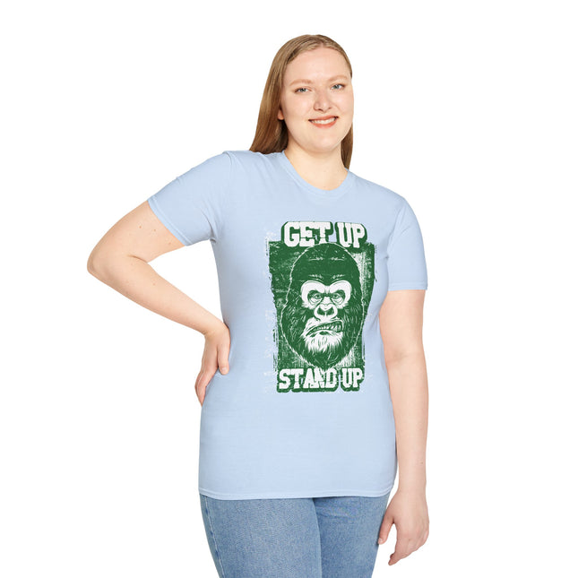 Get Up Stand Up Gorilla Graphic Tee, A bold reminder to rise, reset, and stand strong no matter what life throws at you. - CreoleSizzle