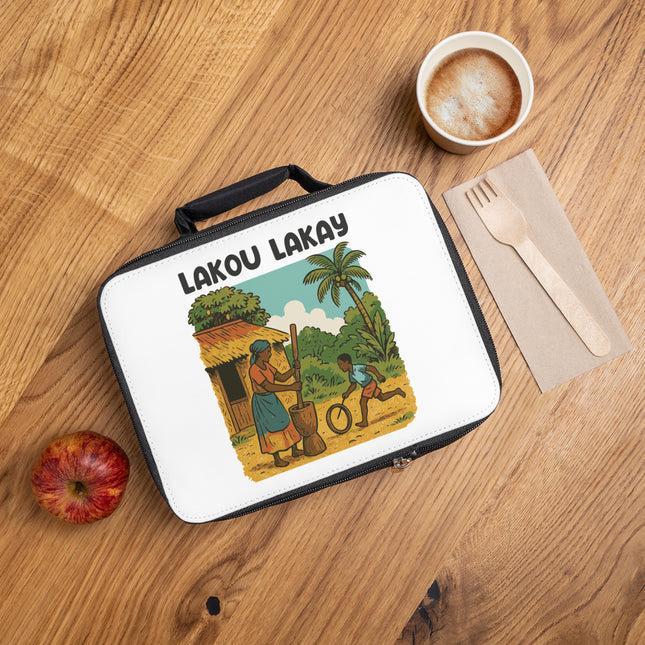 Lakou Lakay Limited Heritage Series Lunch Bag  Creole Village Scene