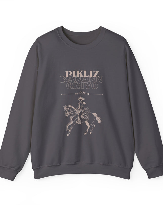 Pikliz Banann Griyo Haitian Cuisine Inspired Cultural Graphic Shirt Sweatshirt Haitian Creole Humor Cozy & Bold Design Bold Haitian Pride Shirt for Cultural Heritage - CreoleSizzle