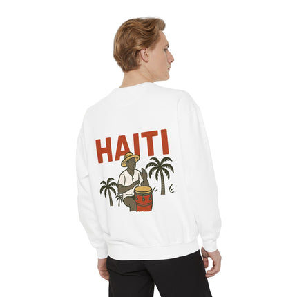 Roots of Haiti Cultural Heritage Sweatshirt Unisex Garment-Dyed Crewneck  Haitian Pride Apparel
