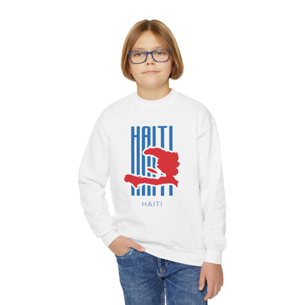 Bold Identity Haiti Youth Crewneck Sweatshirt Haitian Pride Series Youth Premium Crewneck Casual Fashion, Gift for Teens