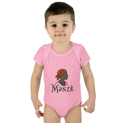 Manzè Infant Bodysuit Haitian Heritage Baby Onesie Empowering Creole Design Premium Infant Apparel