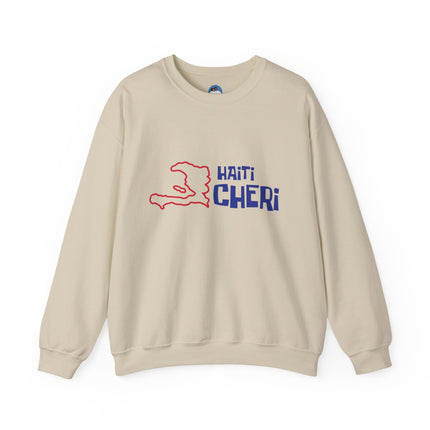 Haiti Chéri Tropical Island Nostalgia Sweatshirt Playful Heritage Design Unisex Cozy Crewneck Sweatshirt