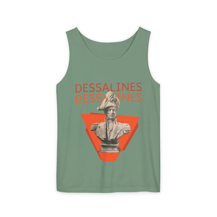 The Warrior’s Triumph Dessalines Statue Graphic Tank Top Haitian Freedom Series Unisex Summer Shirt