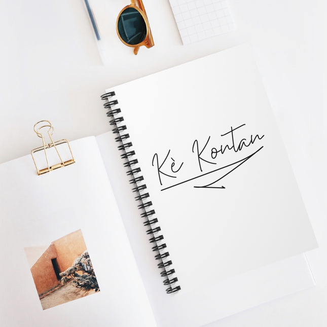 Kè Kontan Gratitude Journal A Notebook for Joy And Contentment Minimalist Creole Spiral Notebook