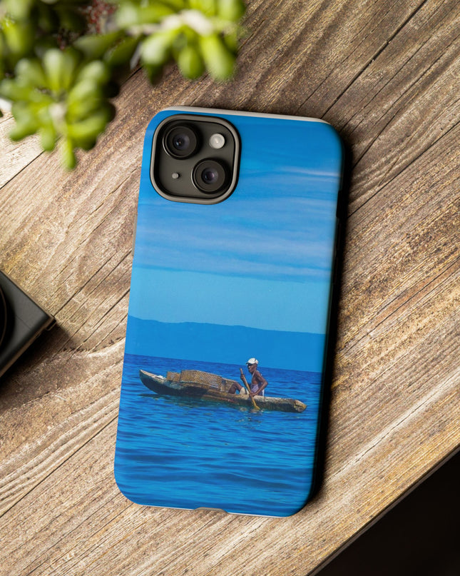 Haitian Fisherman Phone Case – Coastal Art Design – Durable, Stylish Caribbean Inspired Case - CreoleSizzle