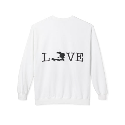 Island Love Haitian Pride Graphic Sweatshirt Unisex Midweight Fleece Afro-Caribbean Lifestyle Crewneck
