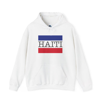Haiti Pride Badge National Heritage Hoodie Everyday Haiti Collection Unisex Heavy Blend, Casual Wear, and Cultural Events