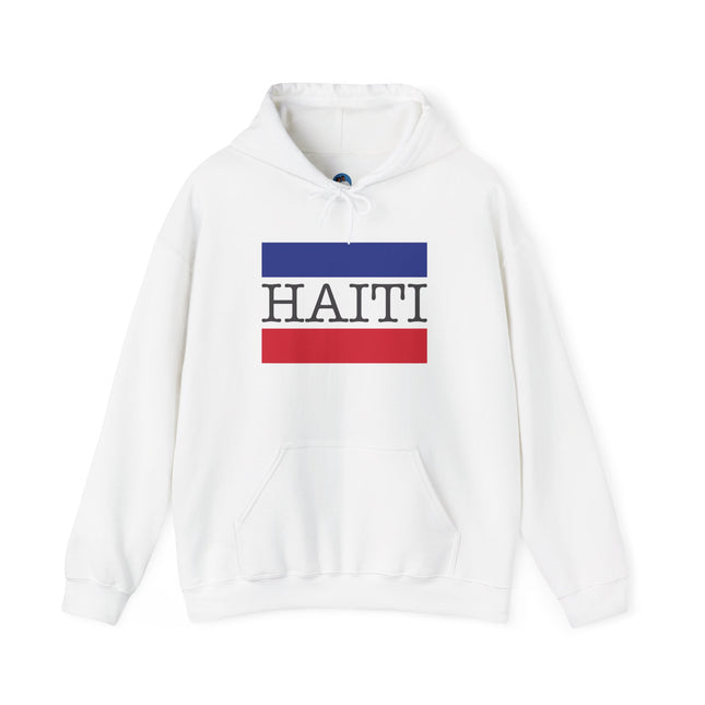 Haiti Pride Badge National Heritage Hoodie Everyday Haiti Collection Unisex Heavy Blend, Casual Wear, and Cultural Events