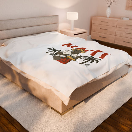 Haiti Agricultural Roots Plush Blanket Tropical Heritage Design Honoring the Land & People - CreoleSizzle